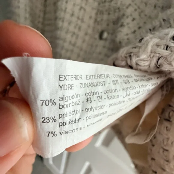 Zara Textured Cream Tweed Long Sleeve Overshirt/Jacket “Shacket” Size M - Picture 13 of 16